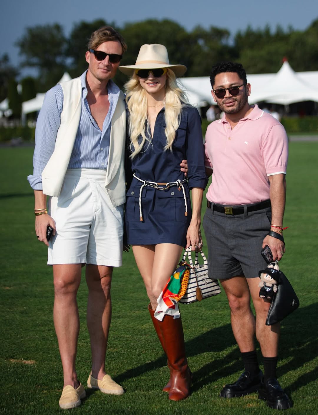 Trio of guests on the field